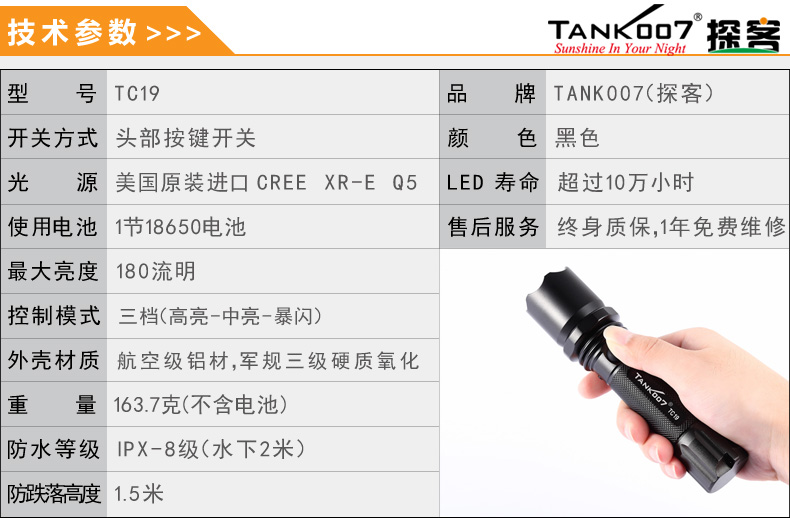 選購強光手電筒什么品牌好？探客TANK007手電筒生產(chǎn)廠家